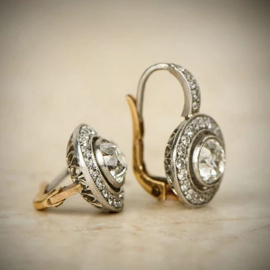 Vintage Gold & Silver Crystal Earrings Last day 80% off!