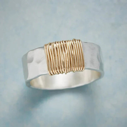 Vintage Golden Threads Silver Ring | Last day 80% off!