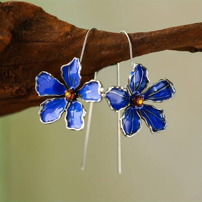 Blue Vintage Flower Earrings | Last day 80% off!
