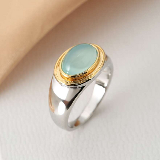 Gabi - Vintage Green Moonstone Ring | Last Day 80% Off!