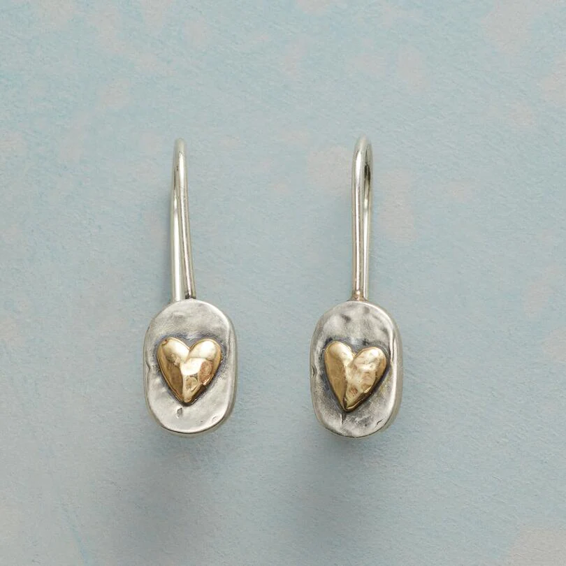Vintage Silver Golden Heart Earrings | Last Day 80% Off!