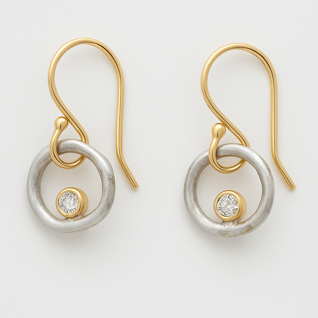 Vintage Gold & Silver Zirconia Earrings | Last day 80% off!