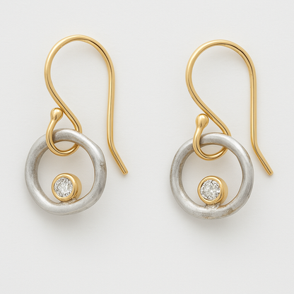 Vintage Gold & Silver Zirconia Earrings | Last day 80% off!