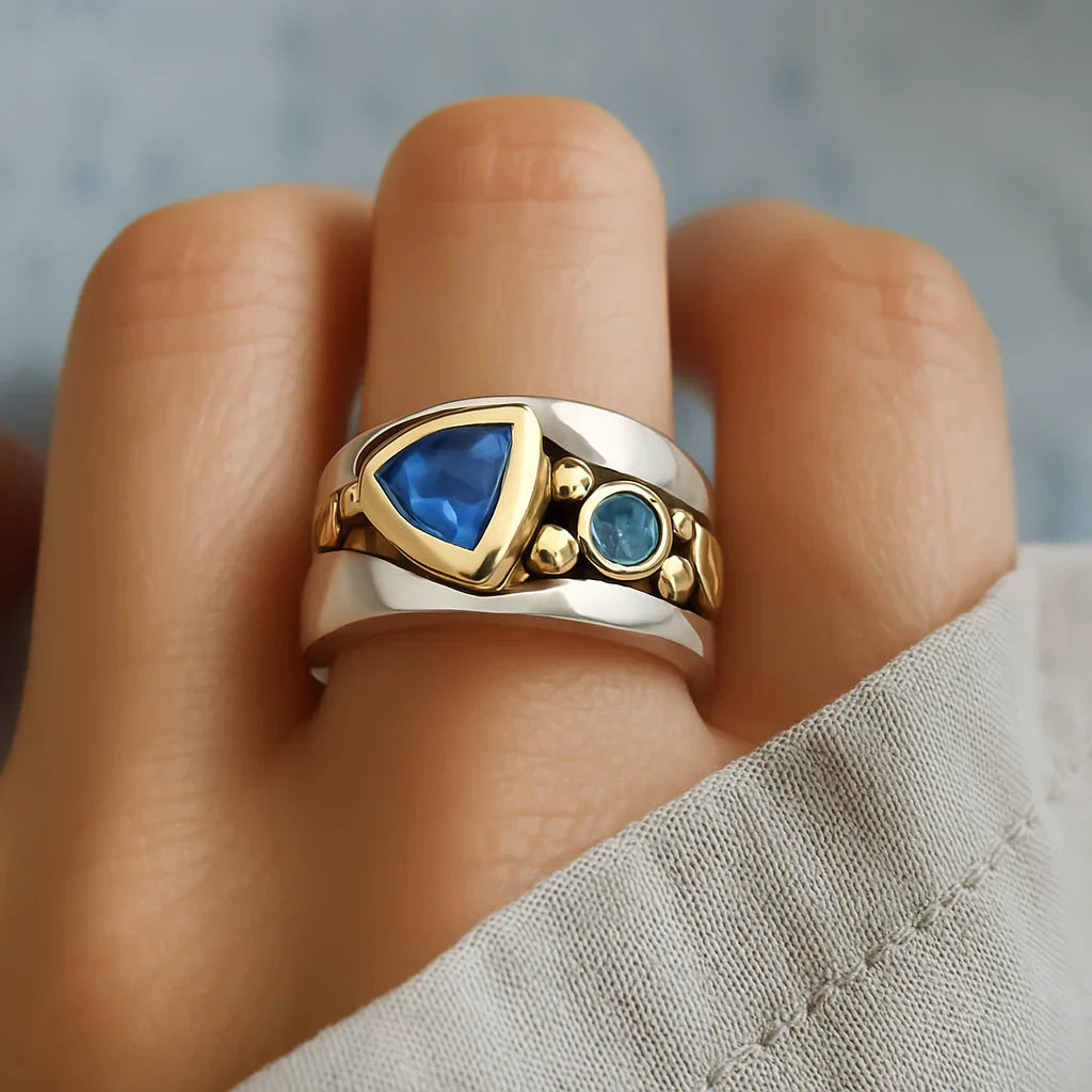 Vintage Blue Zirconia Boho Ring | Last Day 80% Off!