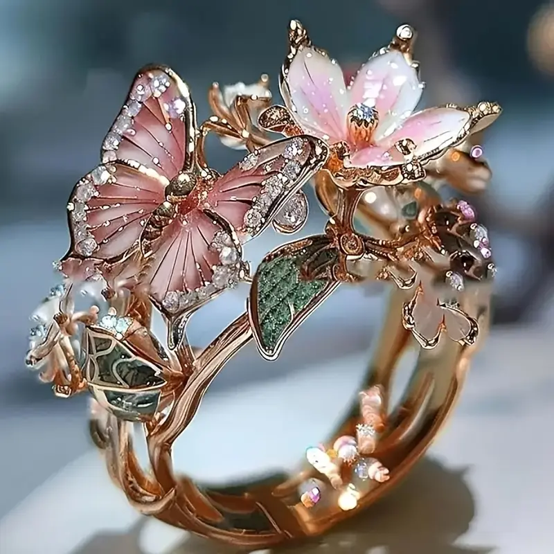 Nature Bright Butterfly Zirconia Ring | Last day 80% off!