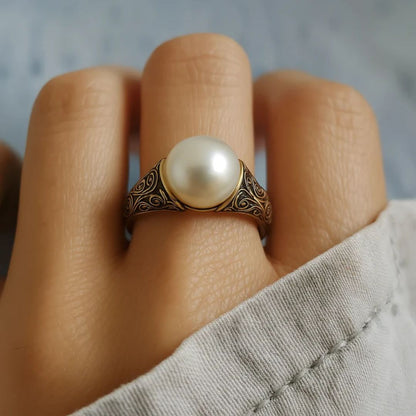 Vintage Pearl Golden Ring | Last day 80% off!