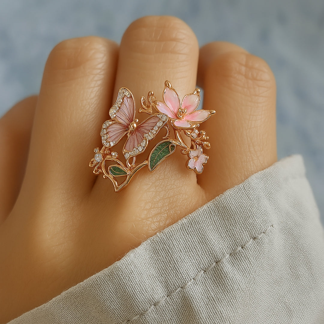 Nature Bright Butterfly Zirconia Ring | Last day 80% off!