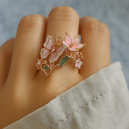 Nature Bright Butterfly Zirconia Ring | Last day 80% off!