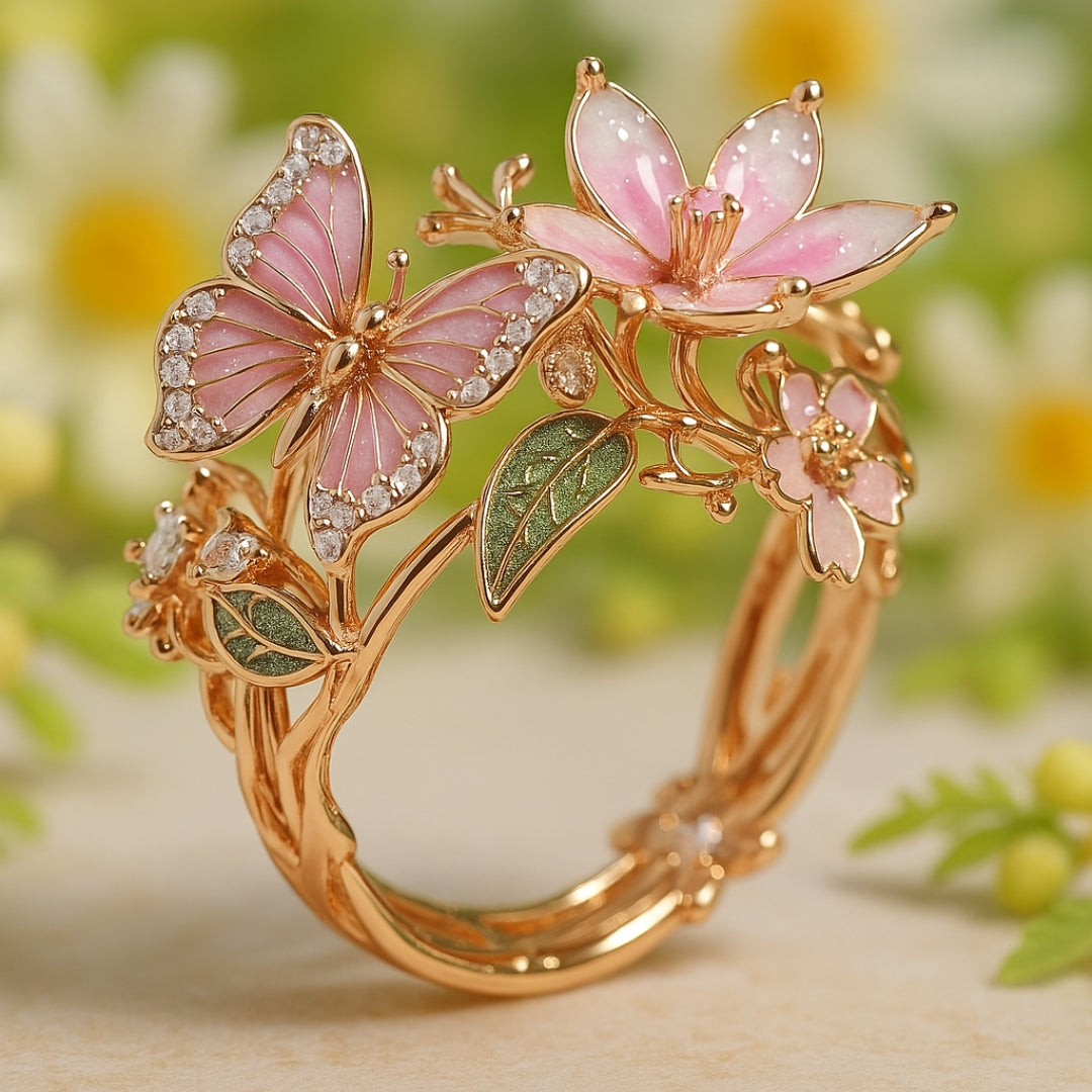 Nature Bright Butterfly Zirconia Ring | Last day 80% off!