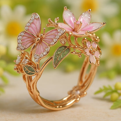 Nature Bright Butterfly Zirconia Ring | Last day 80% off!