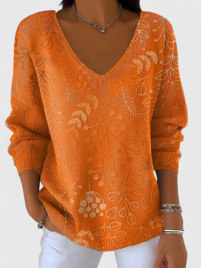 Mirelle | Cotton Blend Sweater with Leaf Pattern | Last day 80% off!