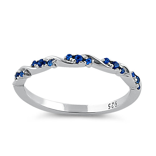 Sterling Silver Dainty Blue CZ Ring | Last day 80% off!