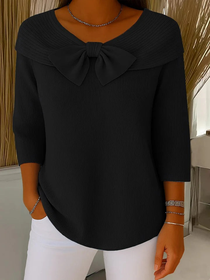 Serenna – Women's Sweater with Bow and Round Neckline | Last Day 80% Off!