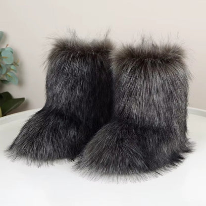 Luna - Faux Fur Boots | Last Day 80% Off!