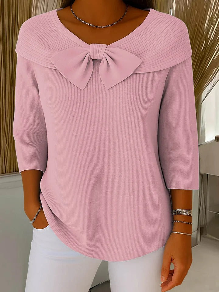 Serenna – Women's Sweater with Bow and Round Neckline | Last Day 80% Off!