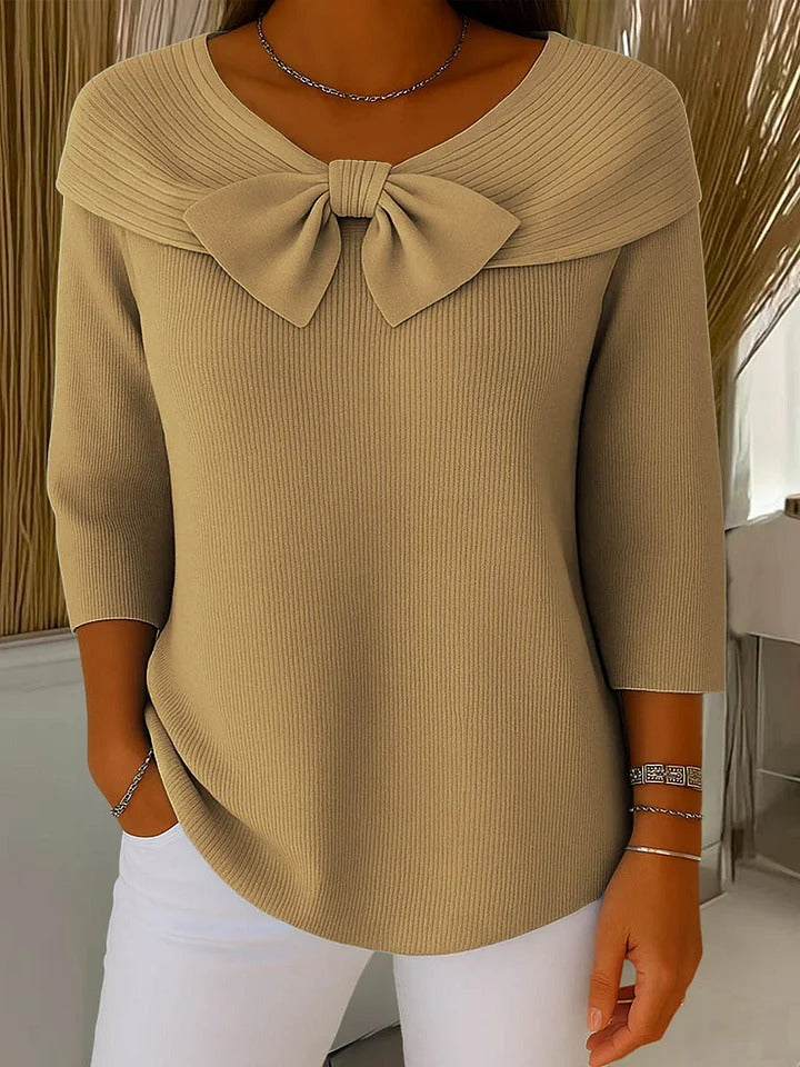 Serenna – Women's Sweater with Bow and Round Neckline | Last Day 80% Off!