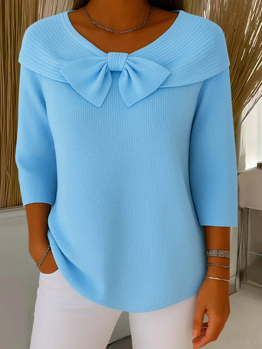 Serenna – Women's Sweater with Bow and Round Neckline | Last Day 80% Off!