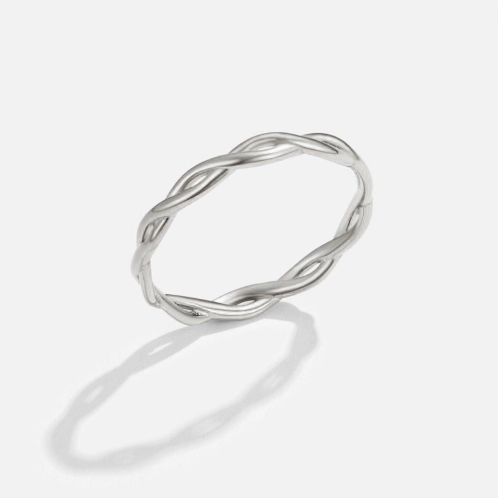 Infinity 18K Silver Twisted Ring