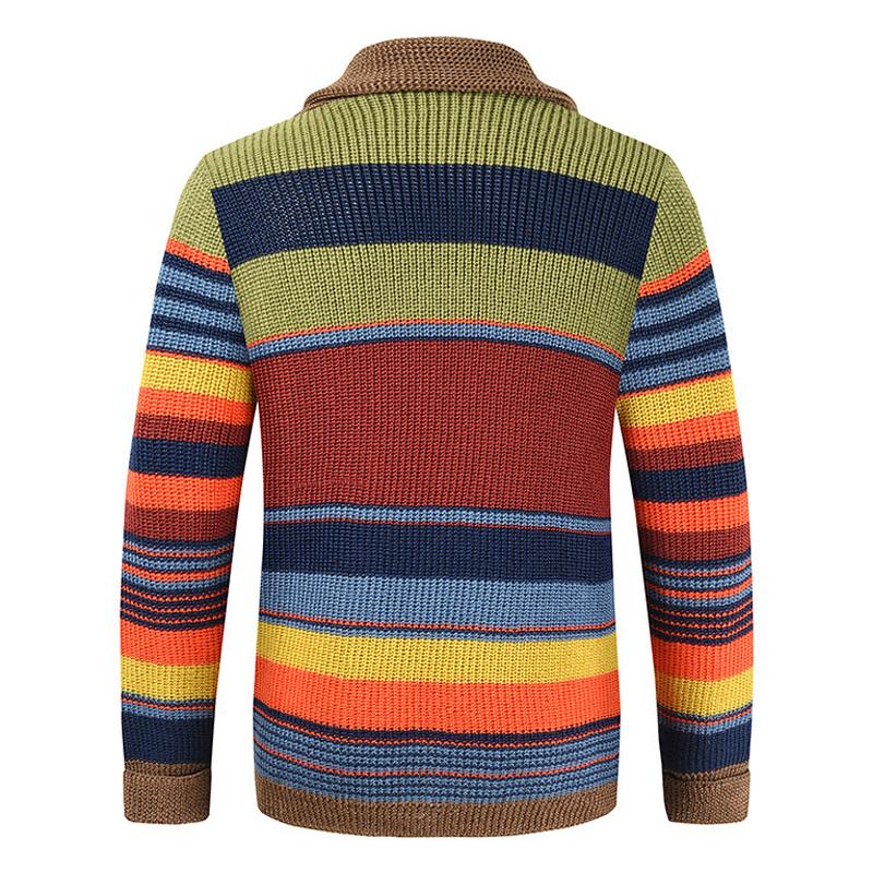 Men's Colourblock Lapel Sweater Jacket 02918584X | Last day 80% off!