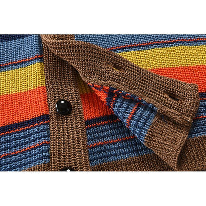 Men's Colourblock Lapel Sweater Jacket 02918584X | Last day 80% off!