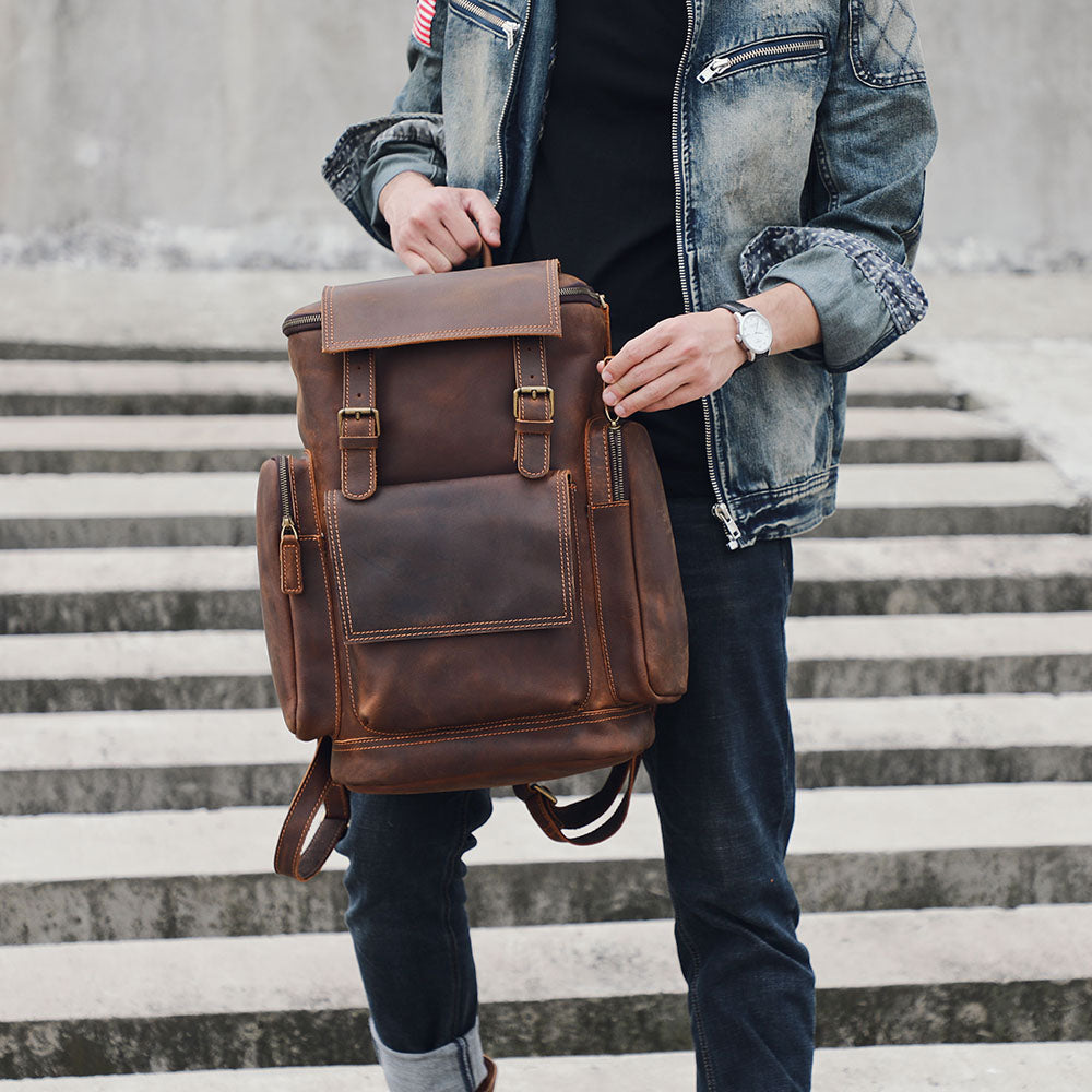 Charles - Men’s Leather Laptop Backpack | Last day 80% off!