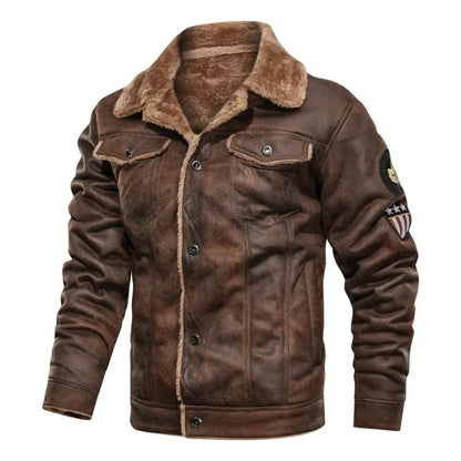 Elegant Warm Fleece Leather Jacket | Last Day 80% Off!