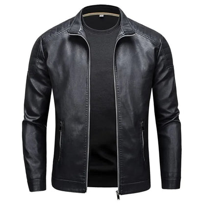 Stand Collar Leather Jacket | Last Day 80% Off!