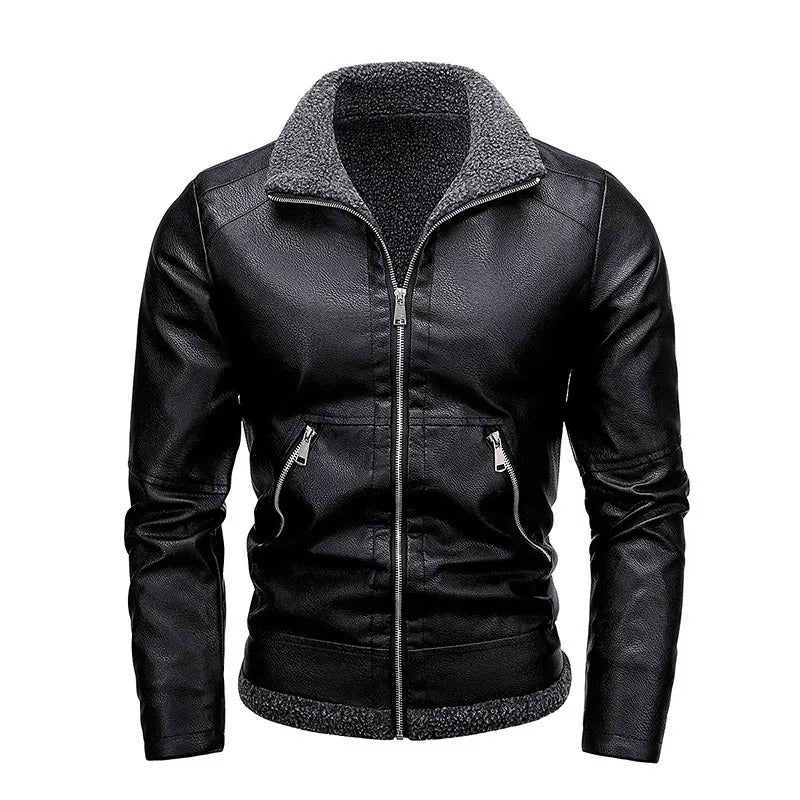 Elegant Fleece Leather Jacket | Last Day 80% Off!