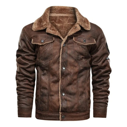 Elegant Warm Fleece Leather Jacket | Last Day 80% Off!
