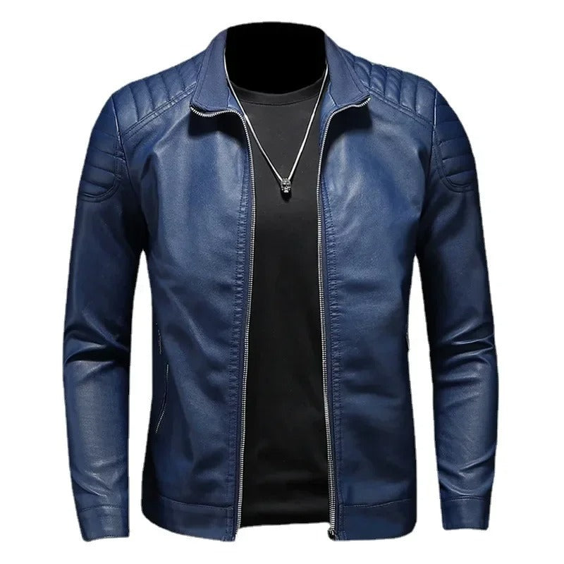 Stand Collar Leather Jacket | Last Day 80% Off!