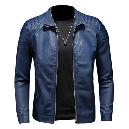 Stand Collar Leather Jacket | Last Day 80% Off!