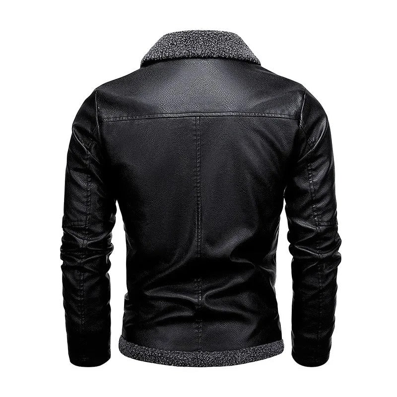 Elegant Fleece Leather Jacket | Last Day 80% Off!