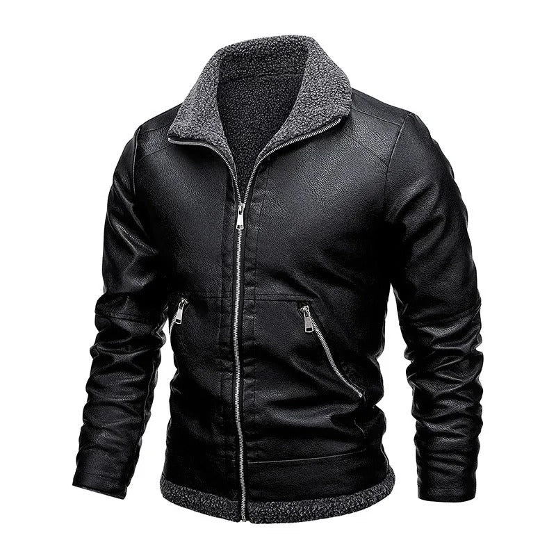 Elegant Fleece Leather Jacket | Last Day 80% Off!