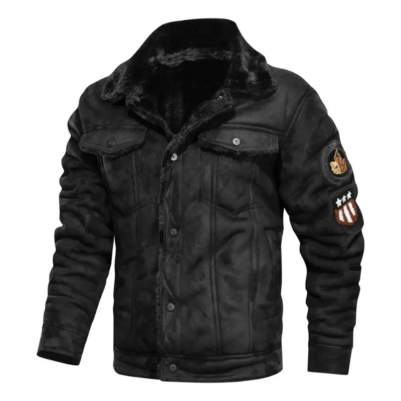Elegant Warm Fleece Leather Jacket | Last Day 80% Off!