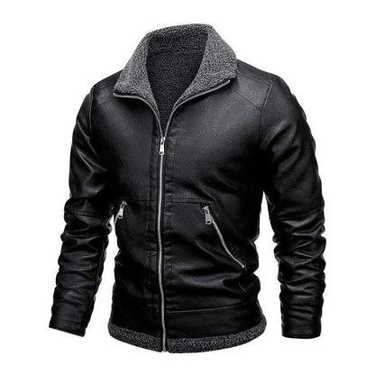 Elegant Fleece Leather Jacket | Last Day 80% Off!