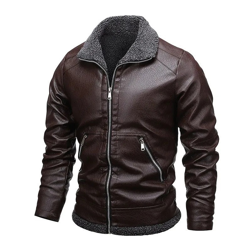 Elegant Fleece Leather Jacket | Last Day 80% Off!