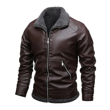 Elegant Fleece Leather Jacket | Last Day 80% Off!