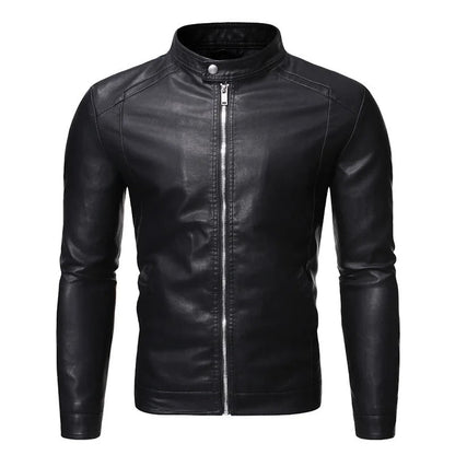 Standing Collar Leather Jacket | Last Day 80% Off!