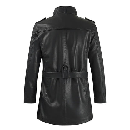 Elegant Long Leather Biker Jacket | Last Day 80% Off!