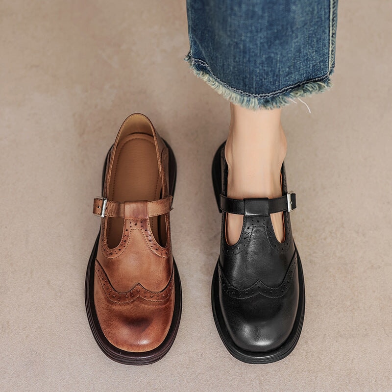 Mattea | Elegant Mary Janes Made Of Leather Last day 80% off!