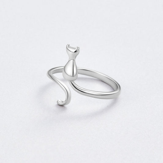 Midnight Cat Silver Ring