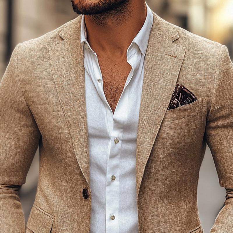 Men's Fashion Notch Lapel Two Buttons Casual Blazer Last Day 80% Off!