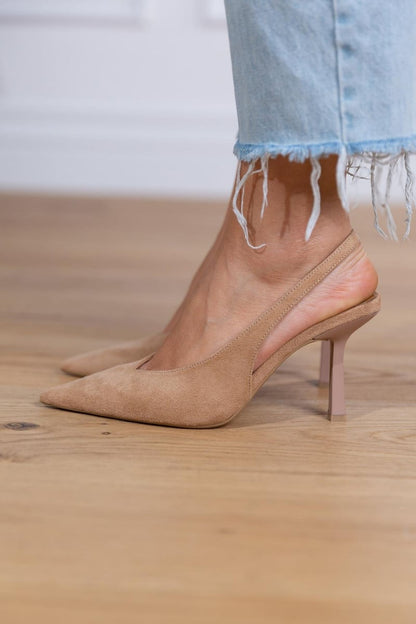 Giselle | Suede Slingback Heels | Last Day 80% Off!