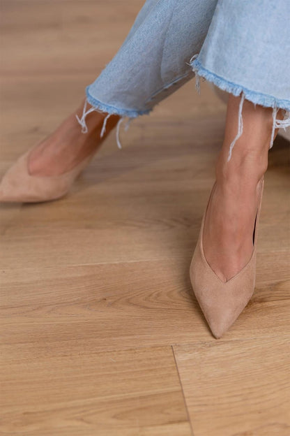 Giselle | Suede Slingback Heels | Last Day 80% Off!