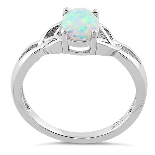 Sterling Silver White Lab-Opal Ring | Last day 80% off!