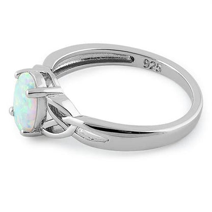 Sterling Silver White Lab-Opal Ring | Last day 80% off!