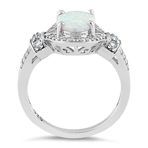 Sterling Silver White Lab-Opal CZ Ring | Last day 80% off!