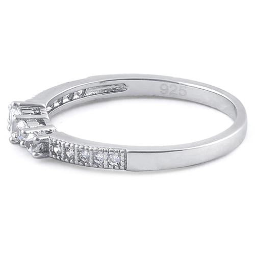 Sterling Silver Emerald Cut CZ Ring | Last day 80% off!