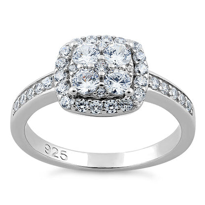 Sterling Silver Halo CZ Ring | Last day 80% off!