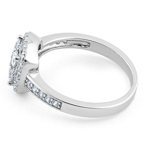 Sterling Silver Halo CZ Ring | Last day 80% off!